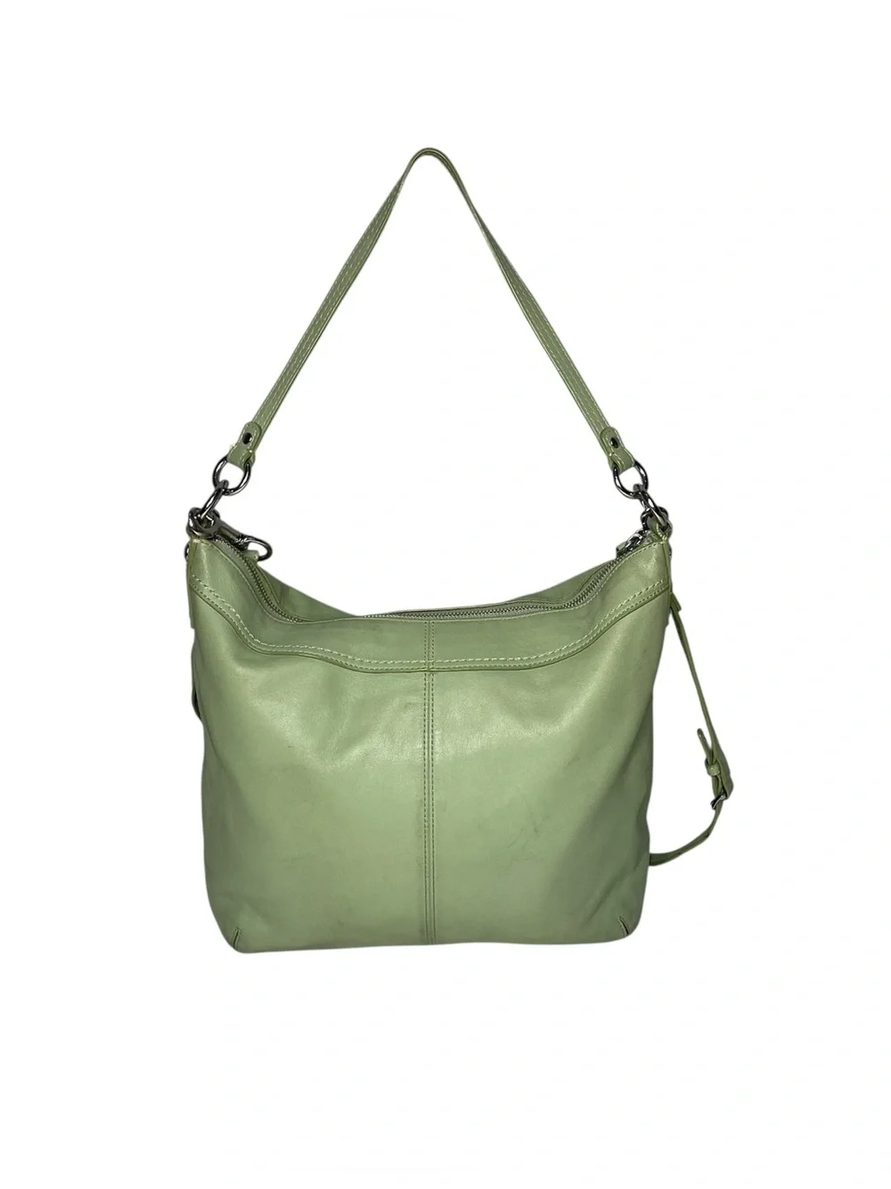 Coach Soho Ashley Hobo Shoulder Pleated Leather Bag Purse Handbag Mint Green
